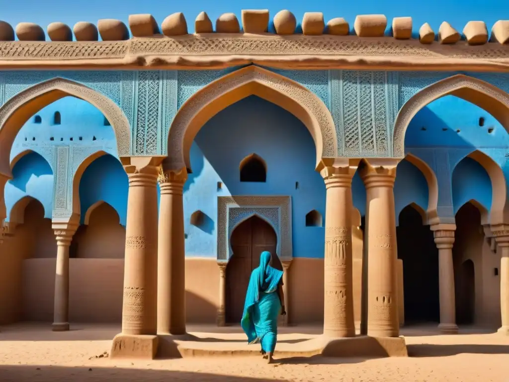 Impresionante Arquitectura de tierra en Mali: la Gran Mezquita de Djenné destaca con sus detalles únicos bajo el cielo azul