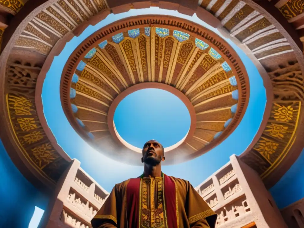 Impresionante cúpula de iglesia en mosaico en Lalibela, Etiopía, bajo el sol africano