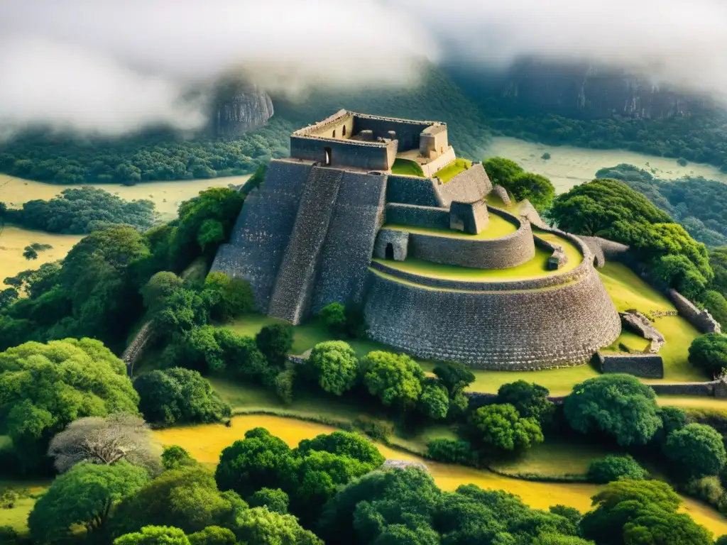 Impresionante imagen de ruinas de Great Zimbabwe, destacando la economía de construcciones precoloniales africanas