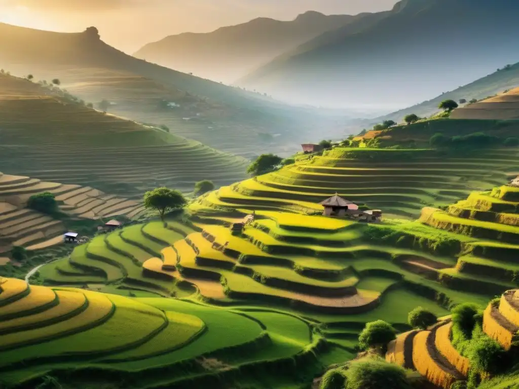 Impresionante Paisaje Cultural Sukur Nigeria con terrazas antiguas, asentamientos y naturaleza integrada en armonía al atardecer