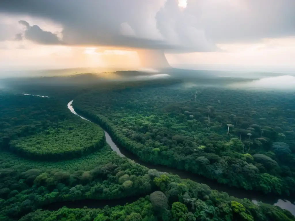 Impresionante selva del Congo: frondoso dosel verde y ríos serpenteantes