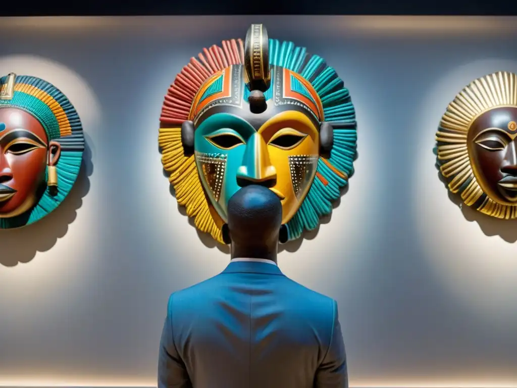 Influencia de las civilizaciones africanas en el arte global: Exquisitas máscaras tribales y esculturas en galería de arte