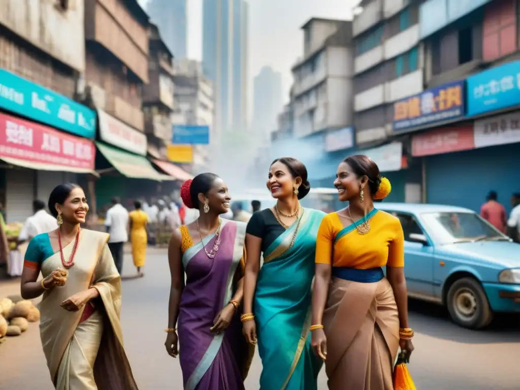 Influencia de civilizaciones africanas en Asia: Grupo de mujeres africanas en Mumbai