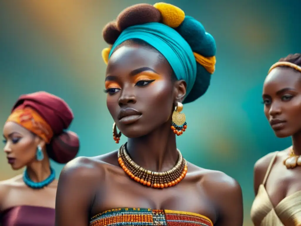 Influencia diáspora africana en la industria de la belleza: retrato de belleza global con peinados y maquillaje tradicional africano