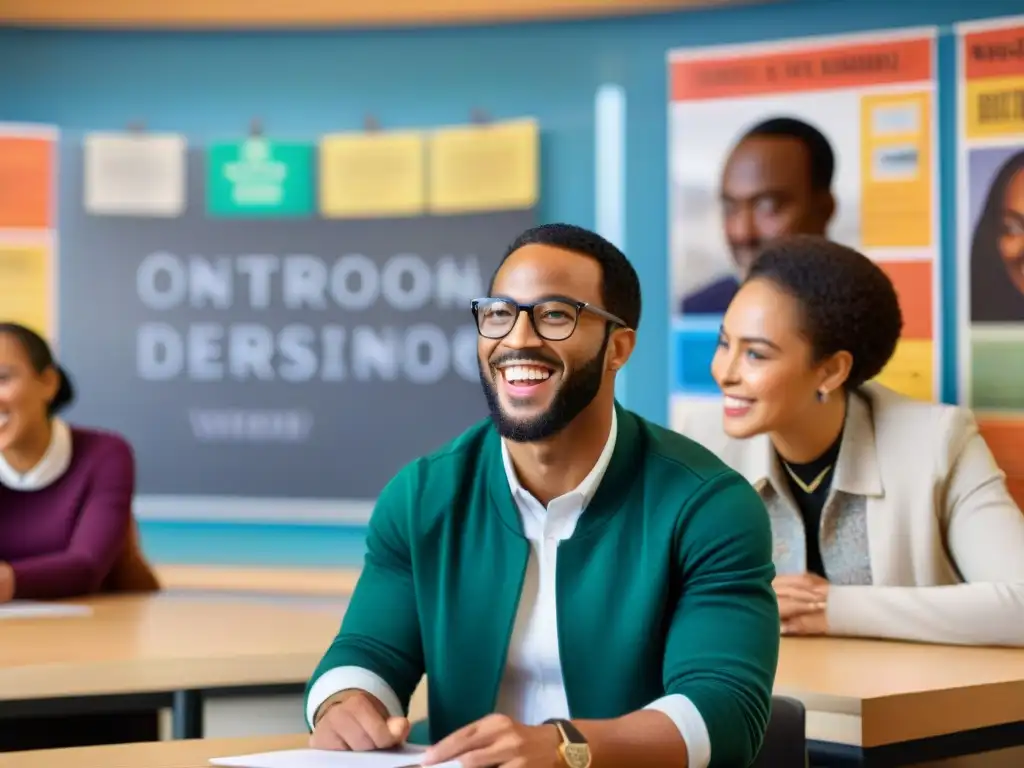 Inspiradora clase multicultural sobre la diáspora africana en un aula vibrante