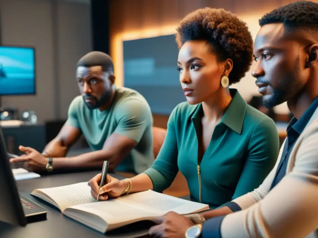 Un intenso debate creativo entre cineastas de ascendencia africana en un estudio de producción