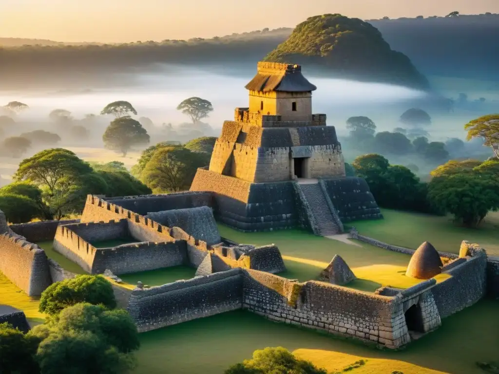 Intrincada arquitectura de las ruinas de Great Zimbabwe al atardecer, testimonio de las misteriosas civilizaciones africanas