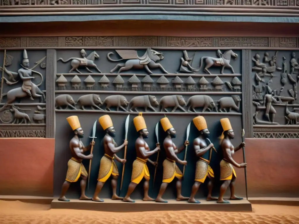Intrincados relieves en Palacios reales Abomey Dahomey, reflejando la historia y cultura del sitio