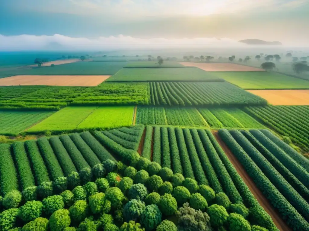 Inversiones sostenibles en agricultura en África: armonía entre naturaleza y tecnología en campos verdes con agricultores y paneles solares