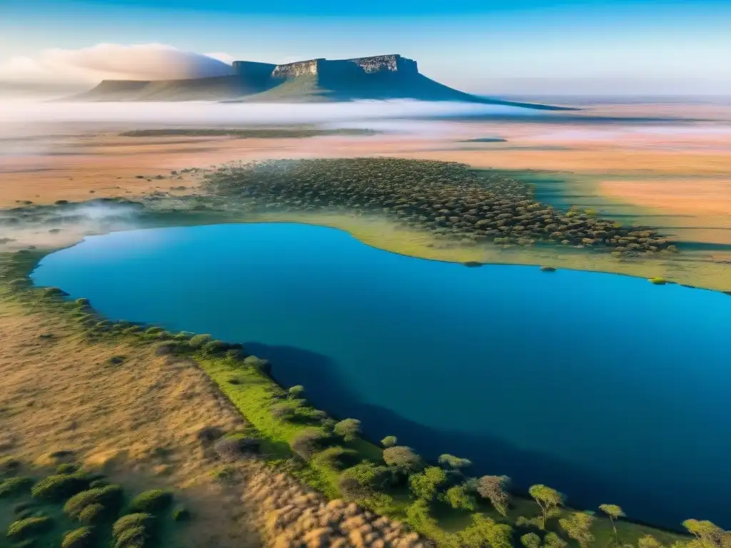 Inversiones turísticas en África: Migración de ñus en la vasta sabana dorada del Serengeti, bajo el cielo azul