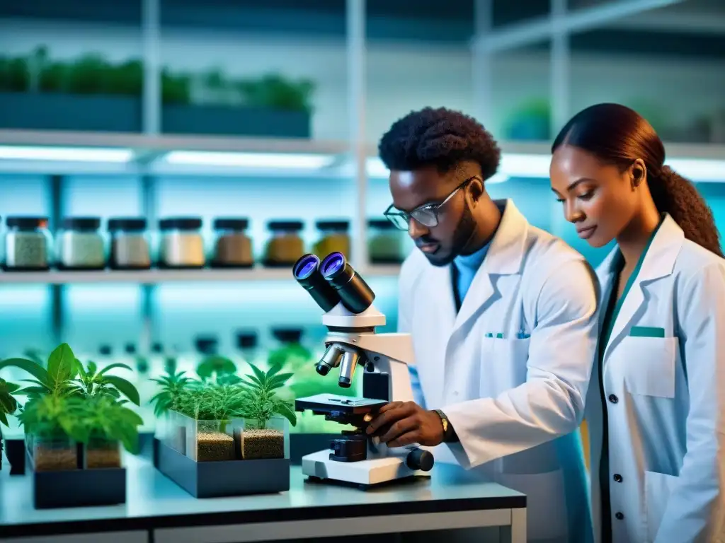 Investigadores africanos analizan muestras vegetales en laboratorio de alta tecnología