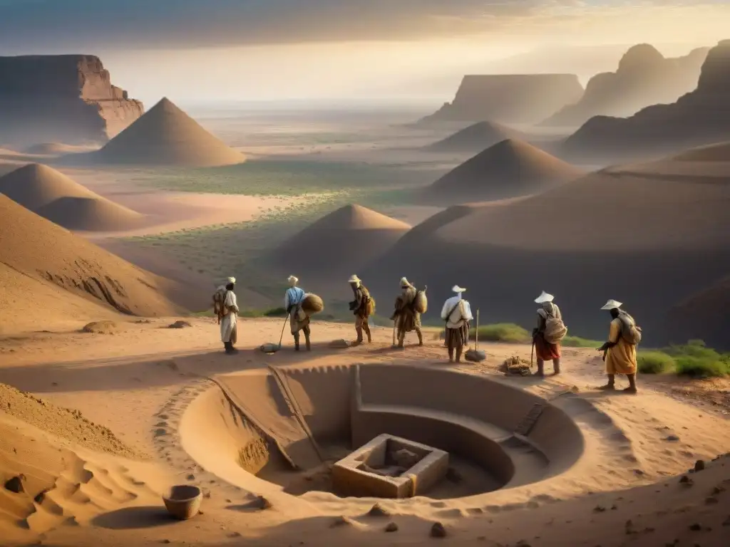 Excavación arqueológica en el Cuerno de África: descubriendo la historia antigua Investigadores excavan artefactos en África, revelando civilizaciones antiguas