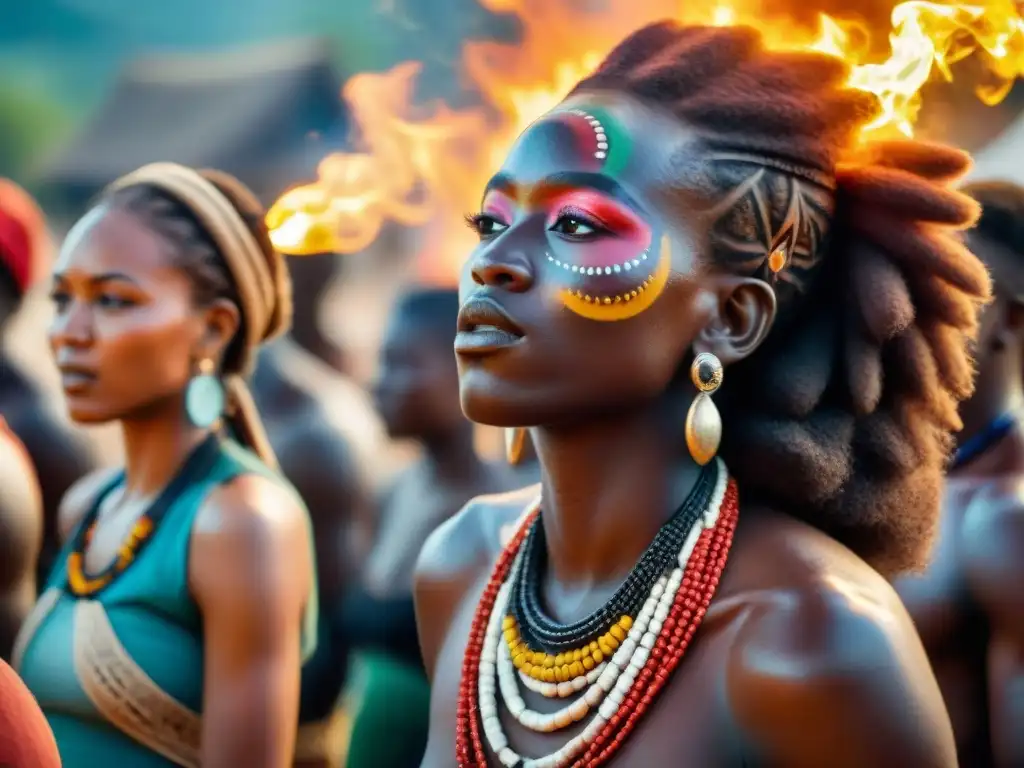 Jóvenes africanos danzan en ceremonia espiritual, destacando la preservación espiritualidad juventud África