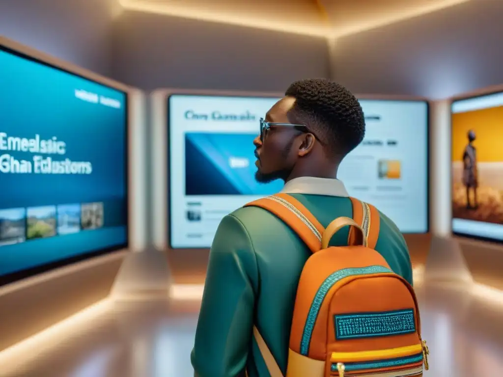 Jóvenes africanos exploran exhibiciones digitales en el Museo Nacional de Ghana, fusionando tradición y tecnología