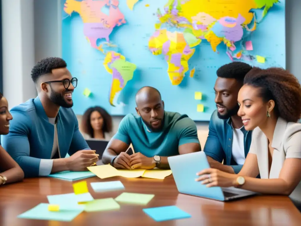 Jóvenes de la diáspora africana trabajando juntos en innovación social