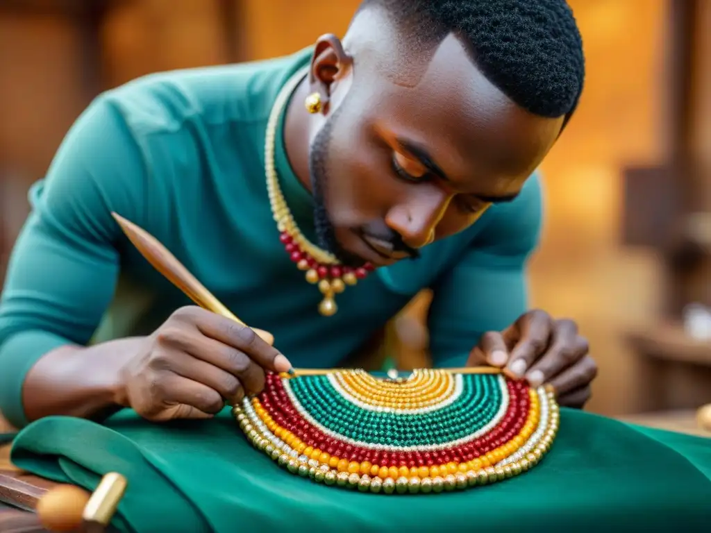 Un joyero africano experto crea joyería con piedras preciosas africanas, destacando tradición y arte en la joyería mundial