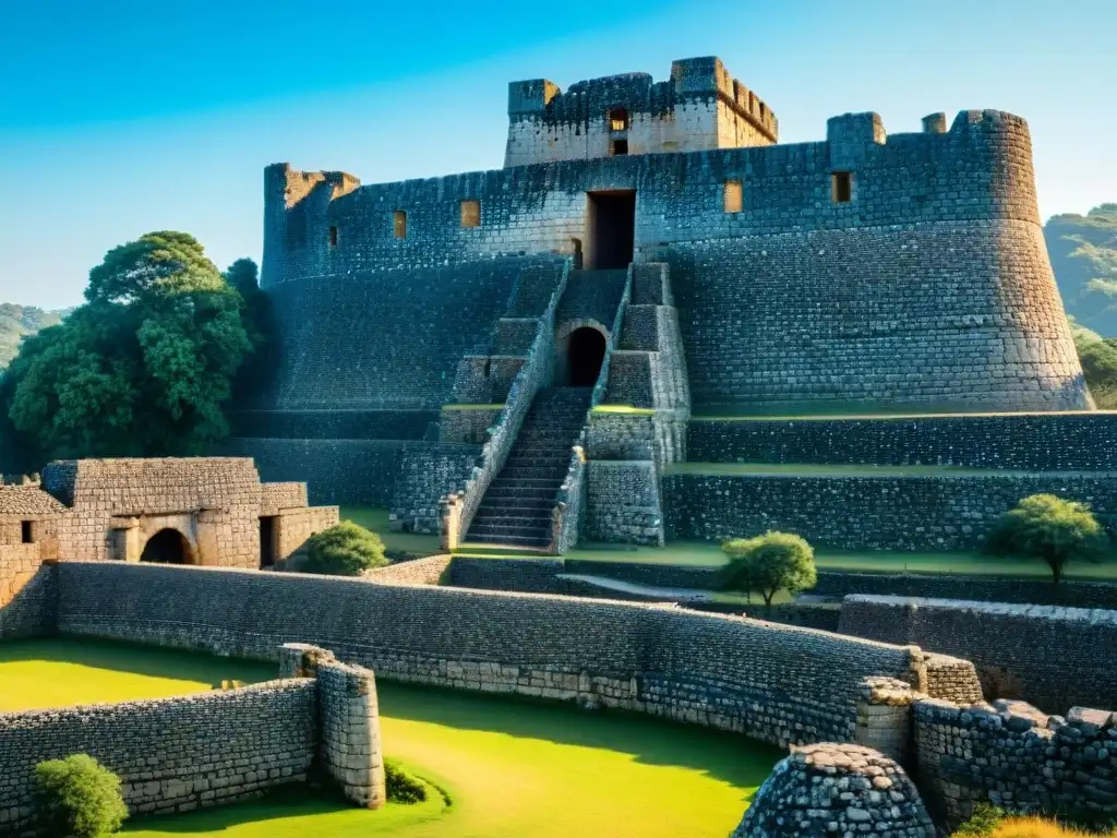 Majestuosa arquitectura defensiva en África: ruinas de Great Zimbabwe contra cielo azul