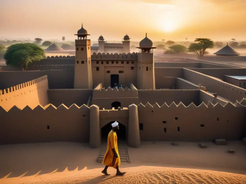 La majestuosa arquitectura defensiva de las civilizaciones africanas en las antiguas murallas de Kano al atardecer