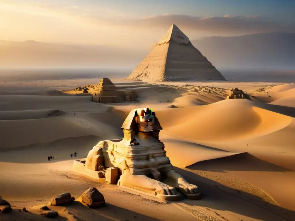 La majestuosa esfinge de Giza en detallada imagen 8K, con expresión enigmática y hechizante