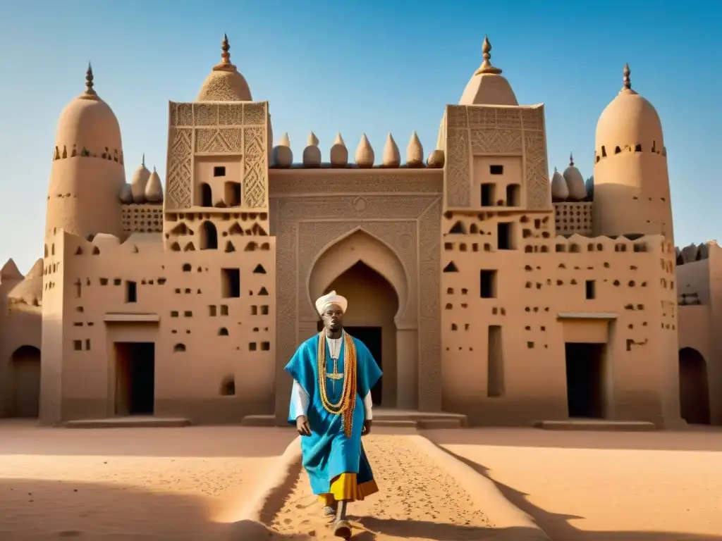 La majestuosa Gran Mezquita de Djenné en Mali, reflejando la influencia arquitectónica africana en un diseño global harmonioso