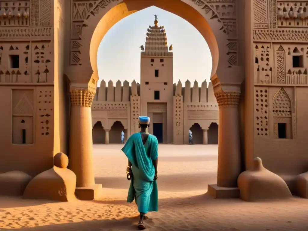 Una majestuosa imagen de la Gran Mezquita de Djenné en Mali, mostrando la arquitectura africana a través del tiempo