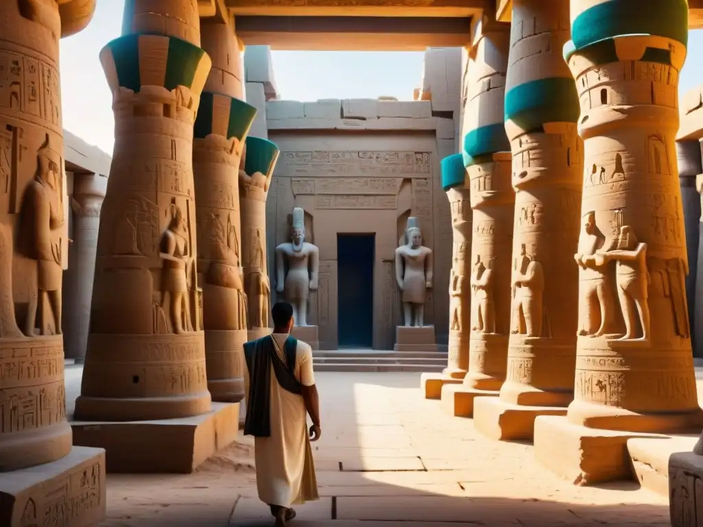 Explora la majestuosidad del Templo de Karnak en Luxor, Egipto, con sus jeroglíficos y columnas imponentes