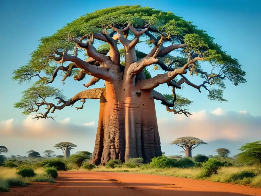 Un majestuoso Baobab destaca en la sabana africana