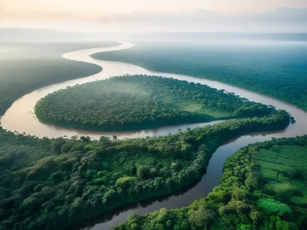 El majestuoso río Congo serpentea entre exuberante vegetación, resaltando la importancia histórica del río Congo