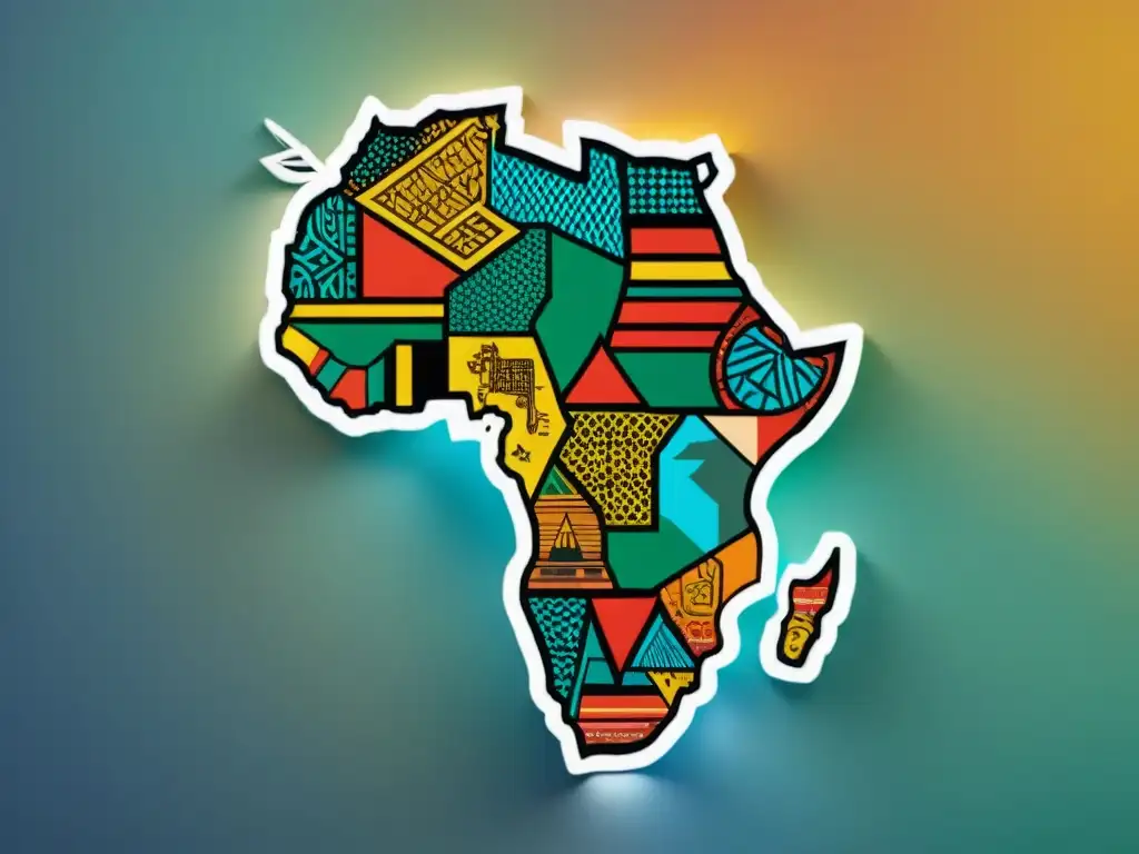 Mapa africano con patrones geométricos inspirados en arte africano