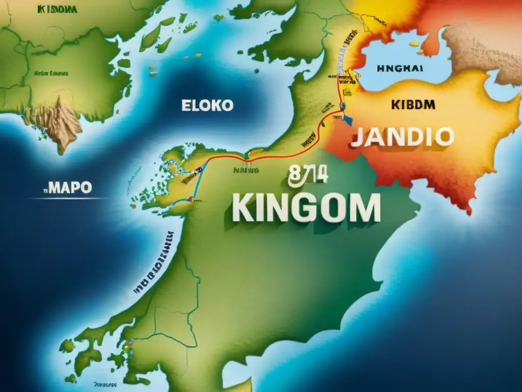 Mapa detallado del Reino de Jolof, con compleja estructura política y rica en detalles