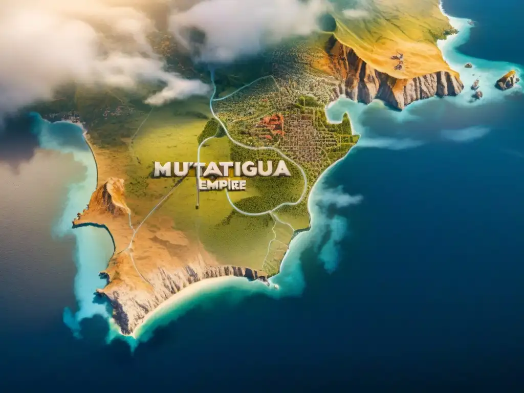 Mapa detallado del Imperio Mutapa desafiando a los portugueses en África austral