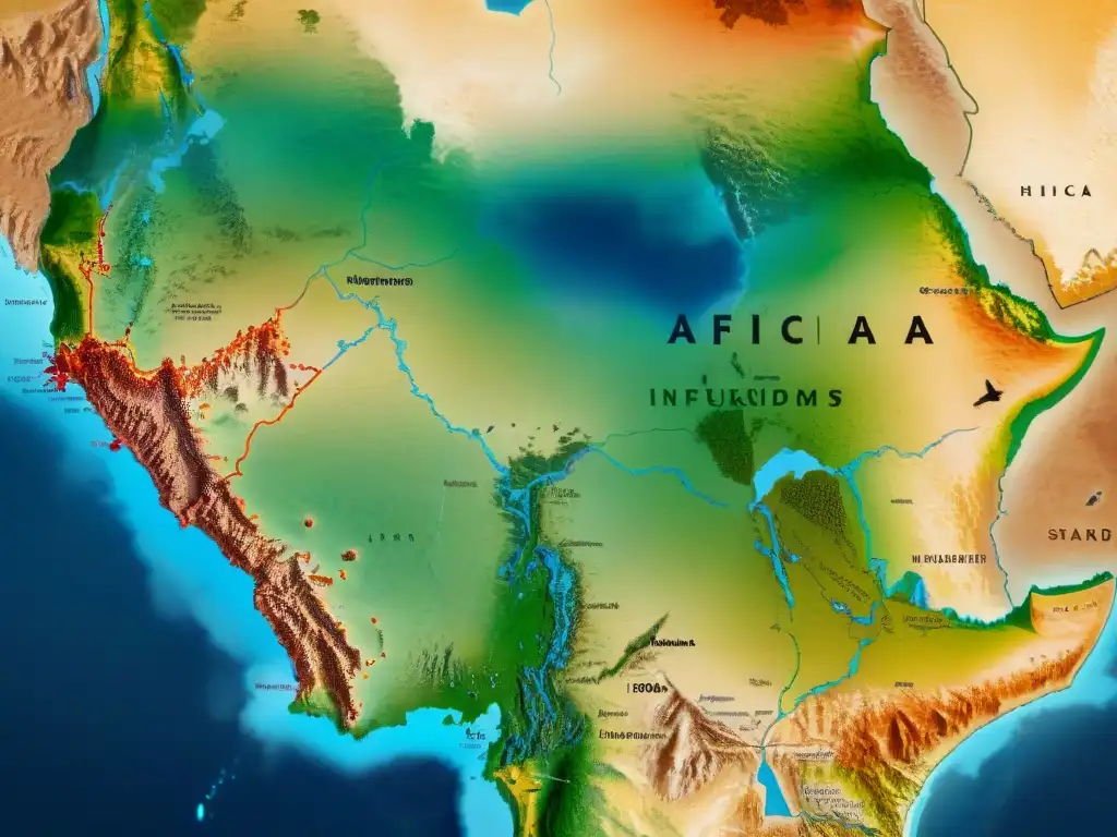 Mapa detallado de África Oriental con la evolución de los reinos africanos a través de la historia