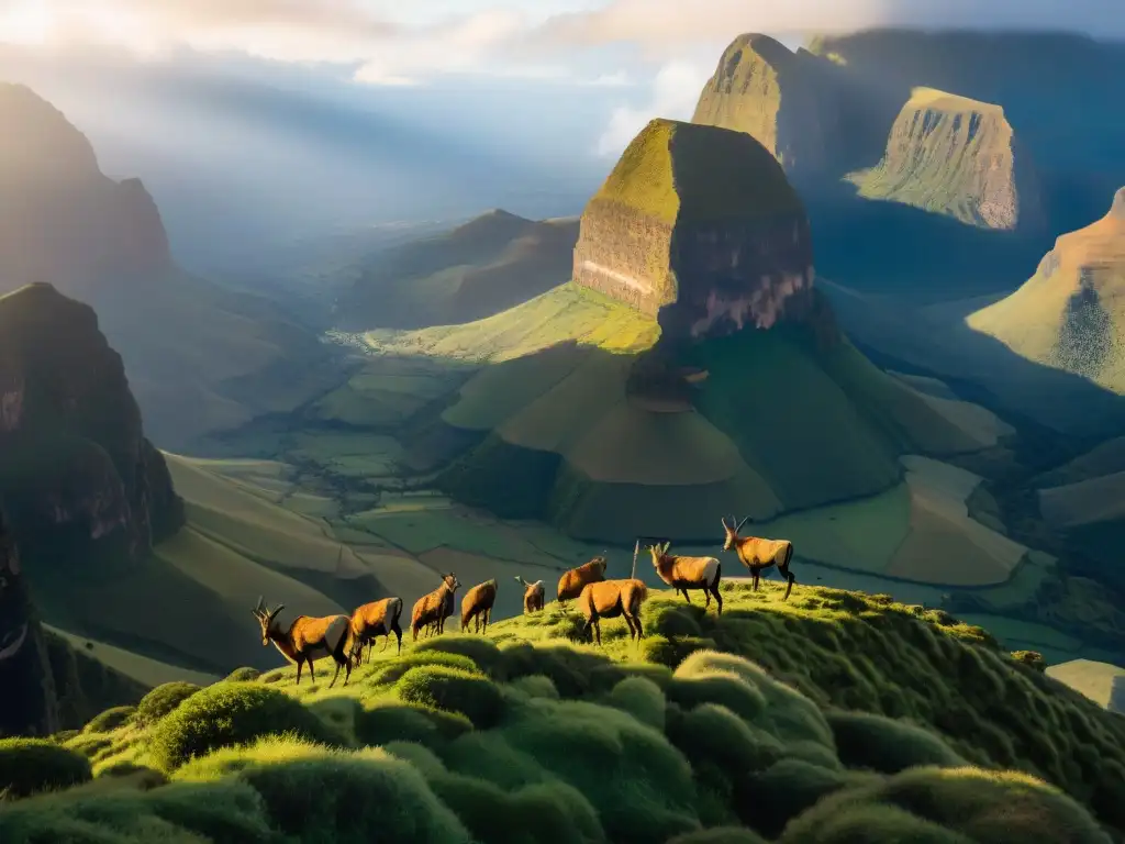 Maravillas naturales y diversidad en las Montañas Simien al atardecer