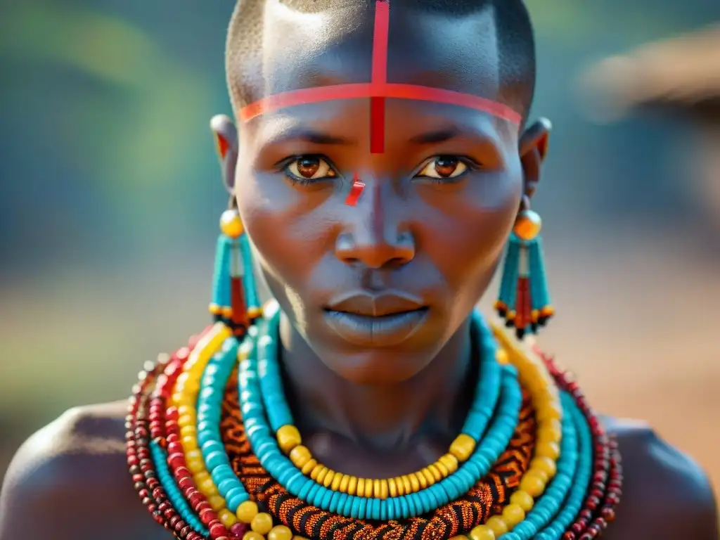 Una Masai de Kenia luce joyería tribal africana, reflejando la influencia en la joyería contemporánea