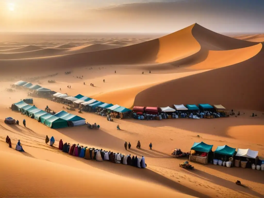 Un mercado bullicioso en el desierto del Sáhara, donde el comercio transahariano desafía al clima