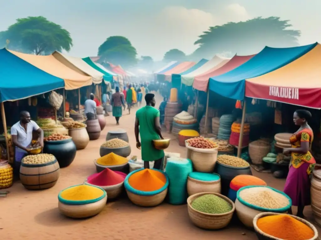 Un mercado bullicioso en Accra, Ghana, donde se adaptan prácticas espirituales africanas