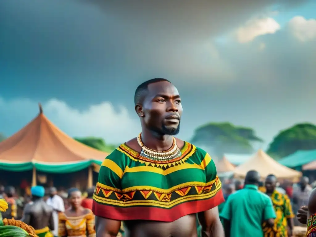 Un mercado bullicioso en Accra, Ghana, lleno de colores y cultura