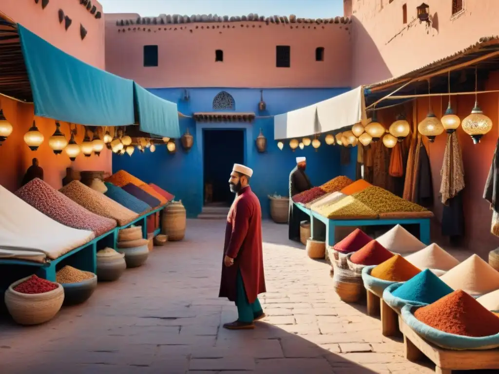 Un mercado vibrante en Marrakech, Marruecos