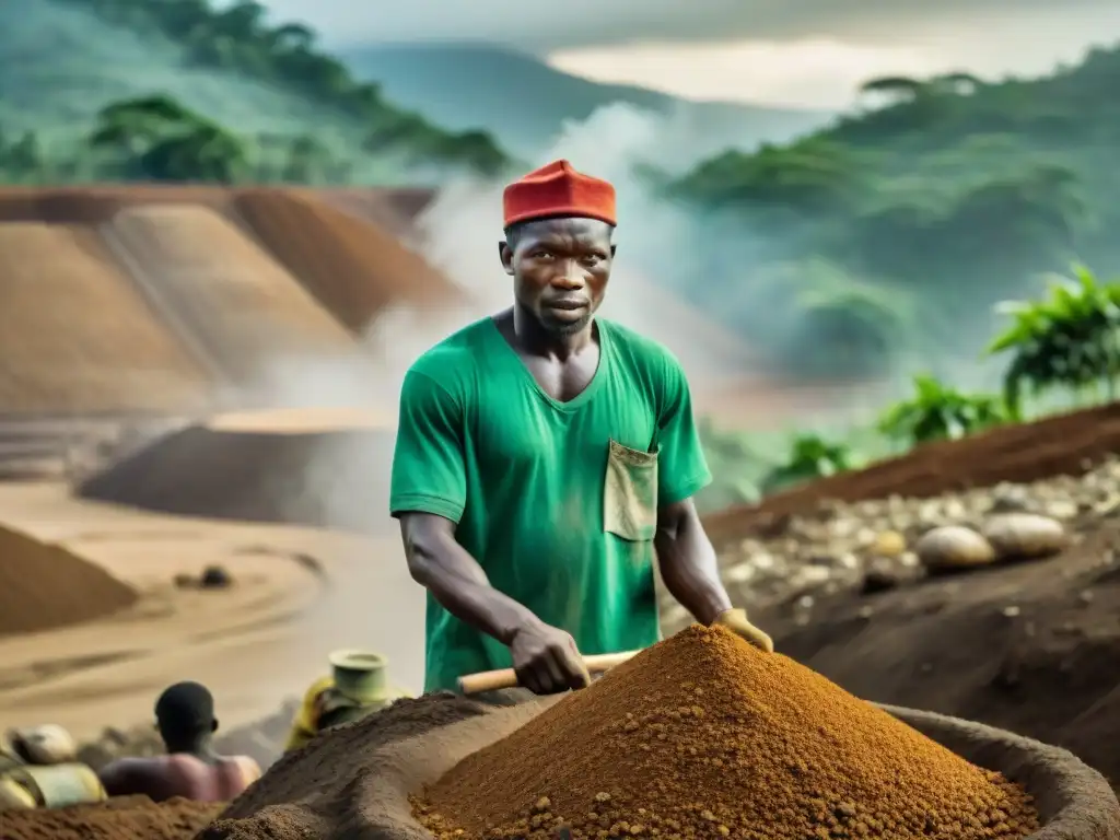 Mineros de Sierra Leona buscan diamantes entre polvo y tierra, reflejando historia y determinación en la búsqueda de independencia