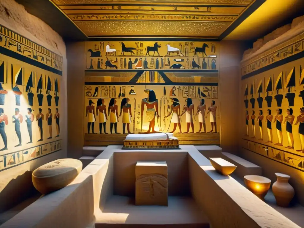 Descubre la majestuosidad del interior de la tumba de Tutankamón Misterioso interior de la tumba de Tutankamón en el Valle de los Reyes