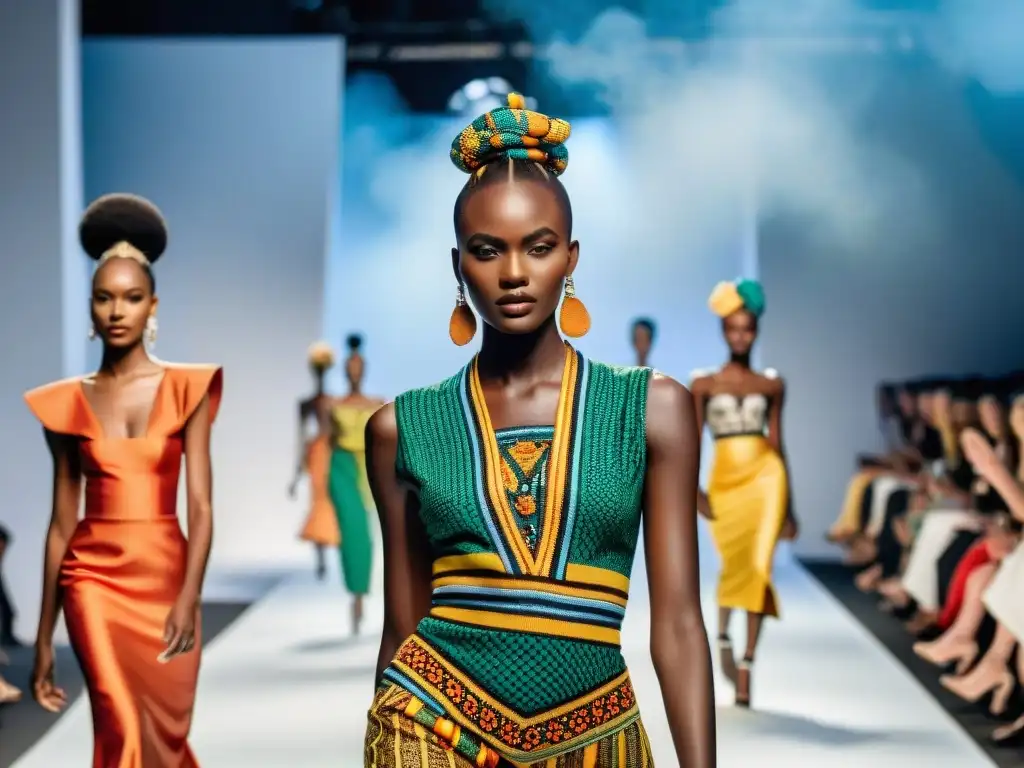 Modelos africanos rompen moldes de belleza al desfilar con confianza y empoderamiento en una pasarela vibrante