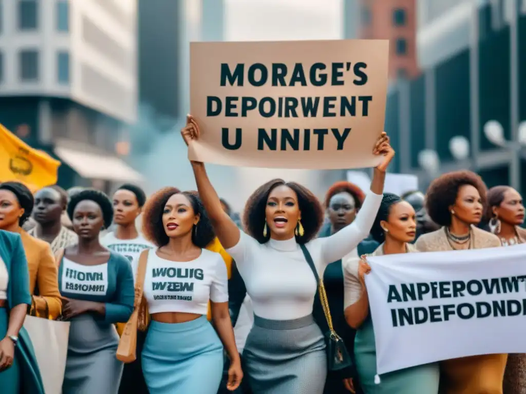 Movimiento de Mujeres en África: Mujeres africanas unidas con mensajes de empoderamiento en protesta urbana por sus derechos