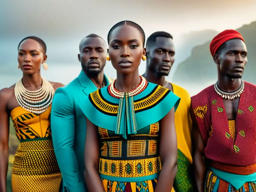 Una muestra vibrante de textiles y prendas africanas tradicionales, ricos en historia de la moda africana