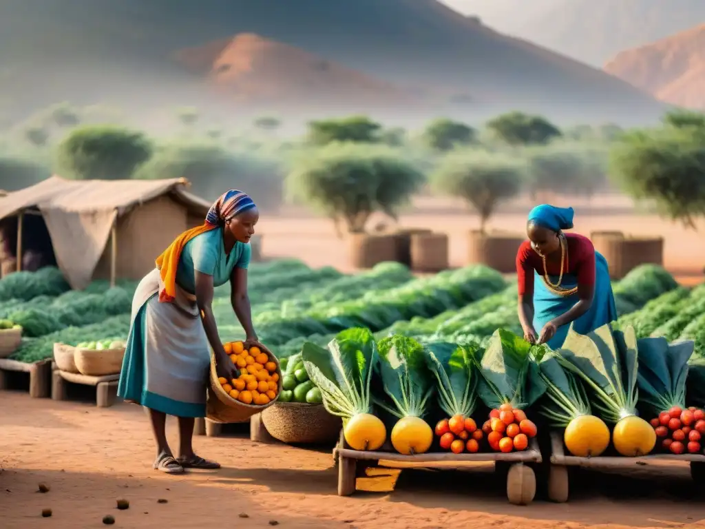 Mujeres africanas preservando alimentos con técnica ancestral en secado al sol