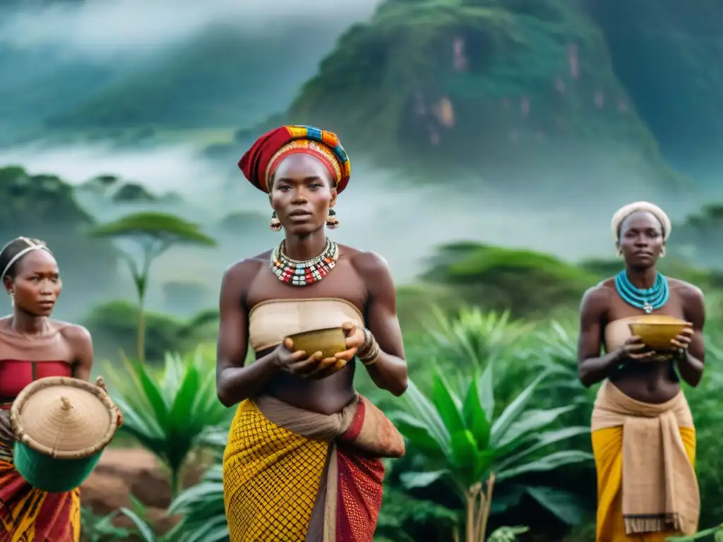 Mujeres africanas preservando biodiversidad cultural a través de tradiciones ancestrales