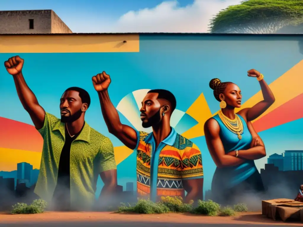 Un mural callejero poderoso y vibrante en Nairobi, Kenia, muestra la resistencia y unidad de la comunidad africana