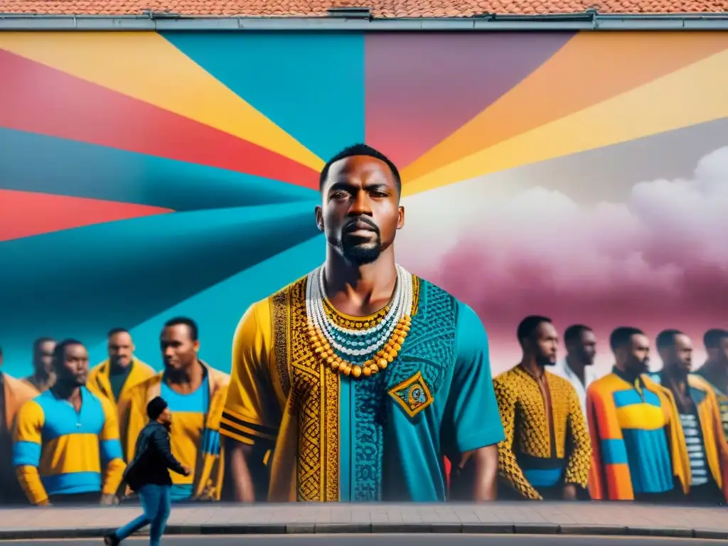 Mural callejero vibrante en Johannesburgo con influencia del arte africano moderno