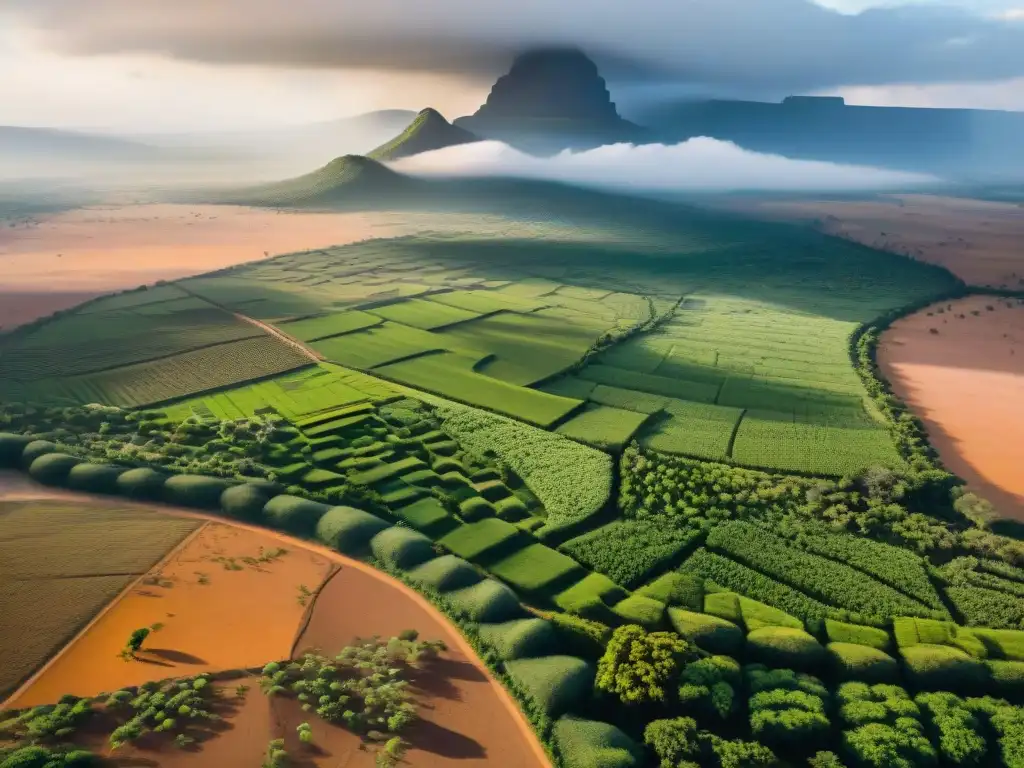 Paisaje africano con leyes de tierras en África