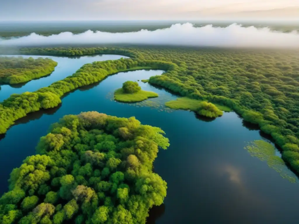 Un paisaje africano lleno de simbolismo: el Delta del Okavango en Botswana, con su red de ríos, vegetación exuberante y vida silvestre diversa