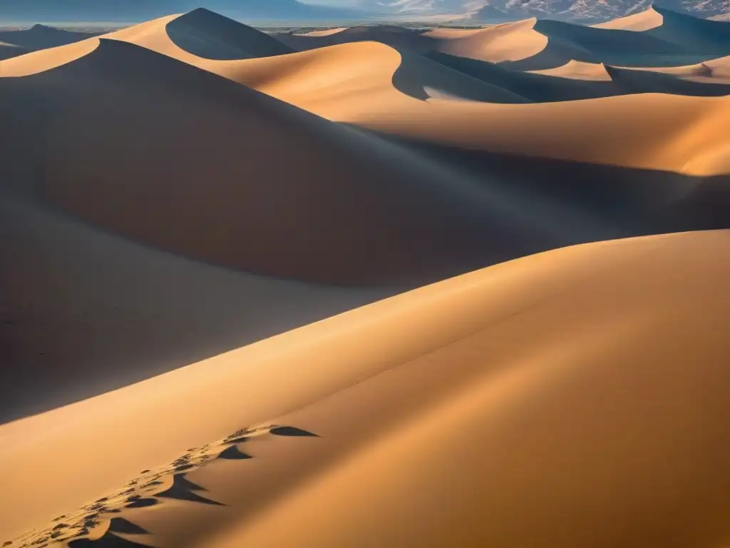 Paisaje contrastante de los médanos de Coro en el Sahel, bajo la cálida luz del atardecer